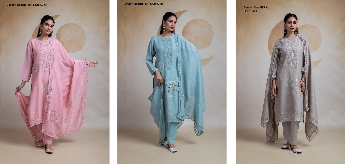 Beedan Naariti Pure Linen Pant Style Suits Manufacturer India