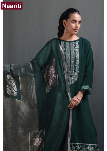 Beenal 2893 Naariti Raw Silk Pant Style Suits Exporter Gujarat
