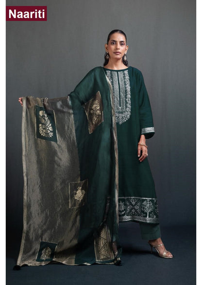 Beenal 2893 Naariti Raw Silk Pant Style Suits Exporter Gujarat