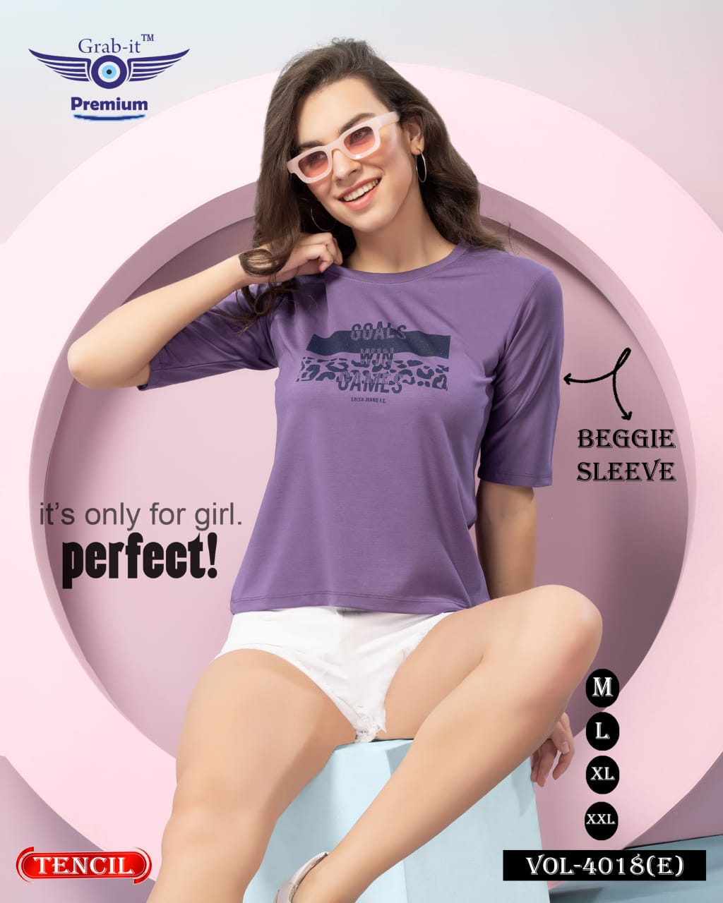 Beggie Sleeves 4018 E Grab It Tencil Women Tshirt Supplier India