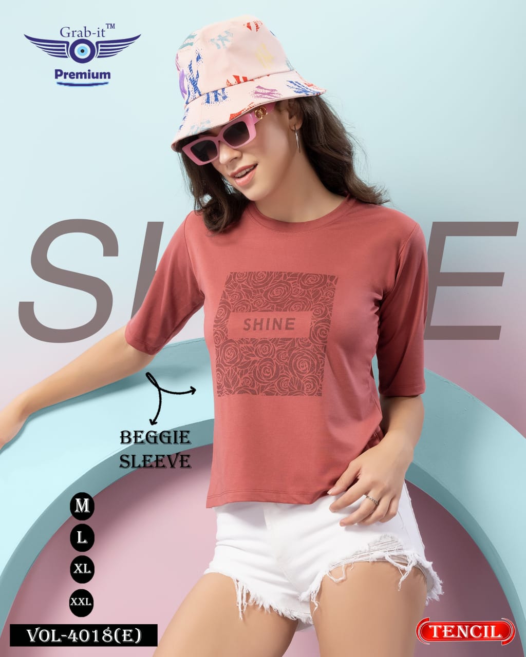 Beggie Sleeves 4018 E Grab It Tencil Women Tshirt Supplier India