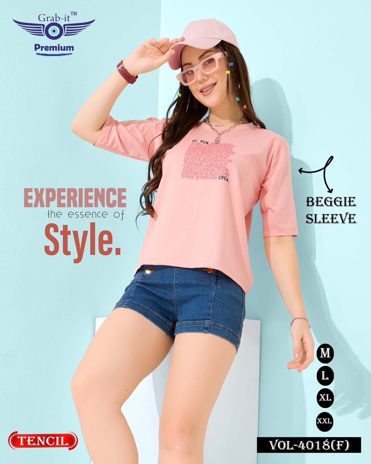 Beggie Sleeves Vol 4018 F Grab It Tencil Women Tshirt Exporter