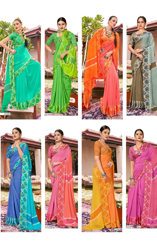 Begonia Vol 3 Vallabhi Prints Georgette Sarees Exporter Gujarat