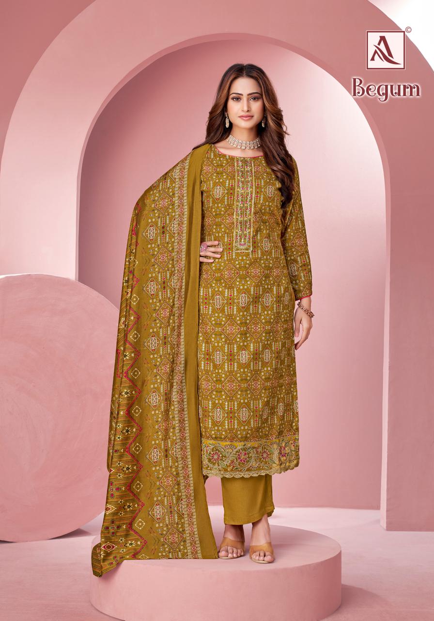 Begum Alok Viscose Reyon Karachi Salwar Suits Manufacturer