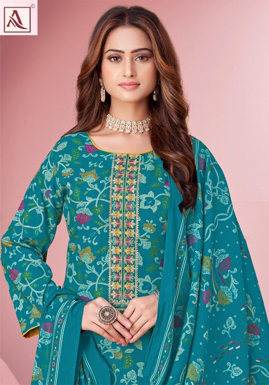 Begum Alok Viscose Reyon Karachi Salwar Suits Manufacturer