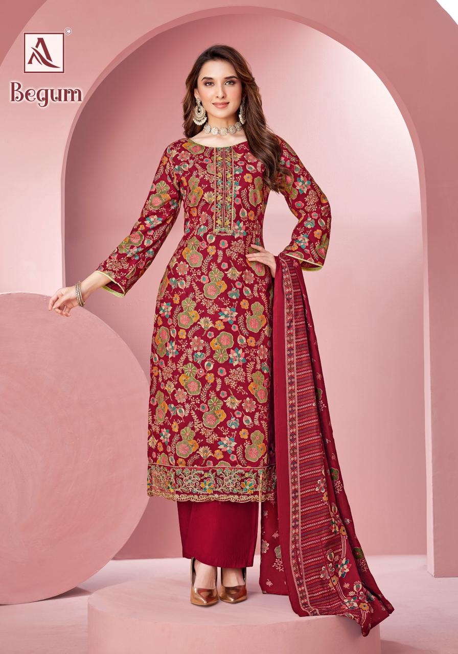 Begum Alok Viscose Reyon Karachi Salwar Suits Manufacturer