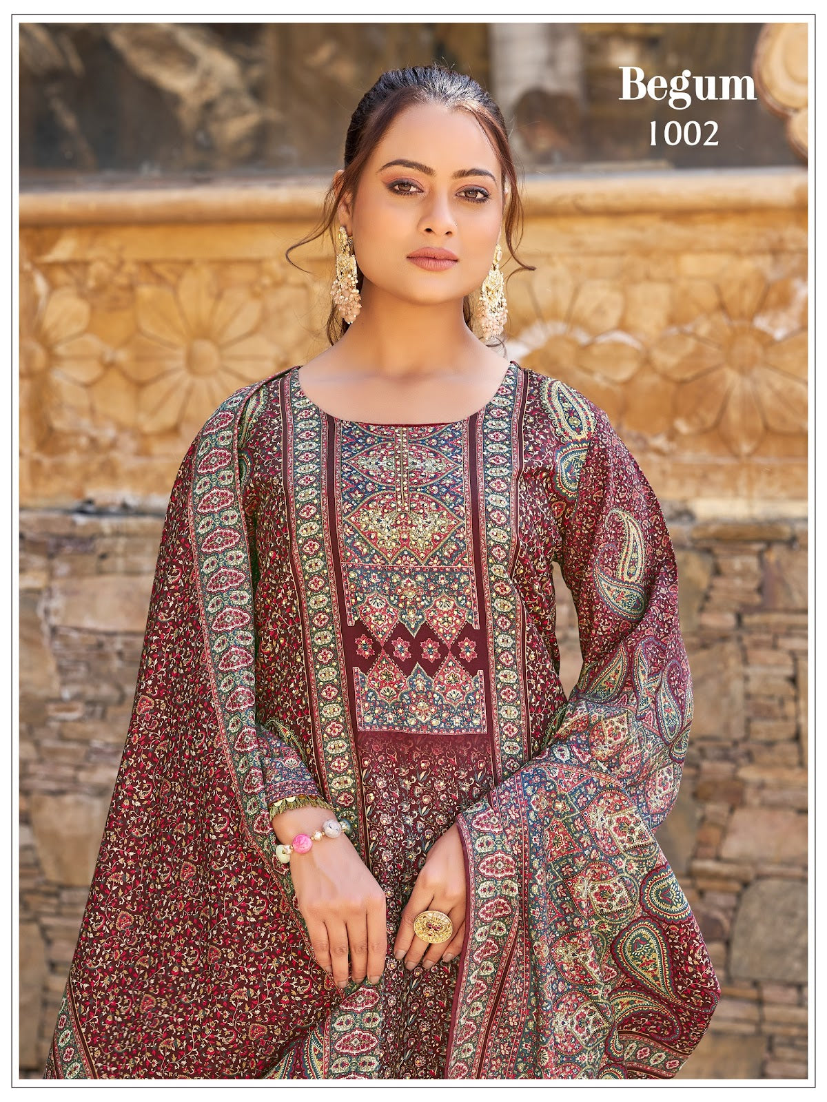 Begum Mukesh Banwery Jam Satin Pakistani Readymade Suits Manufacturer