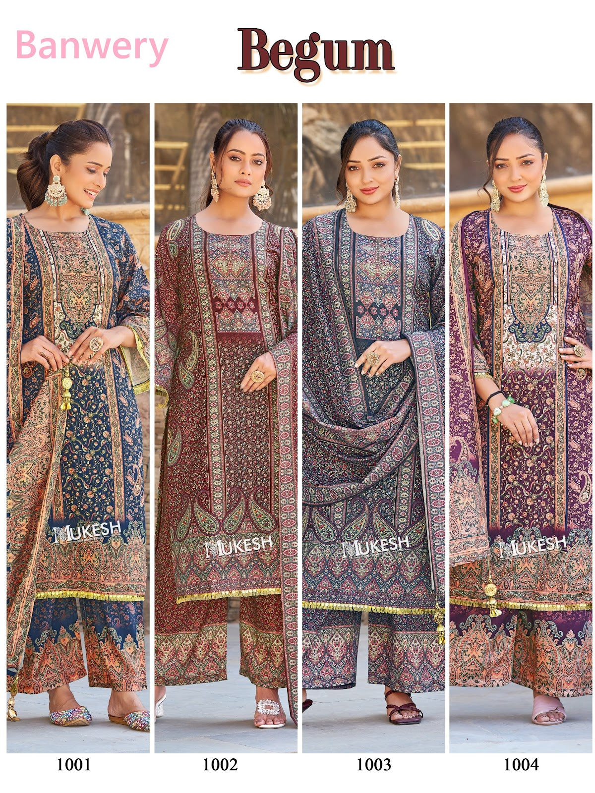 Begum Mukesh Banwery Jam Satin Pakistani Readymade Suits Manufacturer