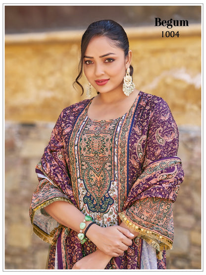 Begum Mukesh Banwery Jam Satin Pakistani Readymade Suits Manufacturer