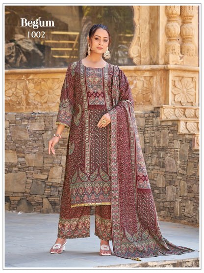 Begum Mukesh Banwery Jam Satin Pakistani Readymade Suits Manufacturer