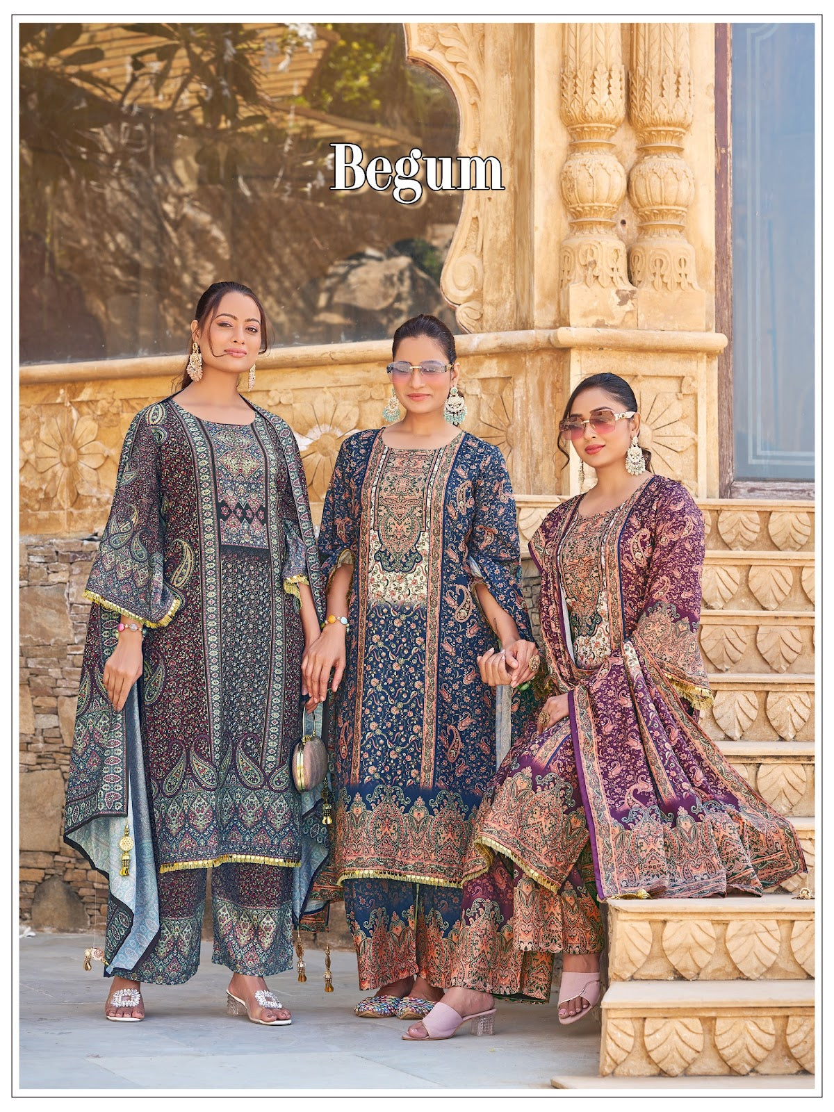 Begum Mukesh Banwery Jam Satin Pakistani Readymade Suits Manufacturer