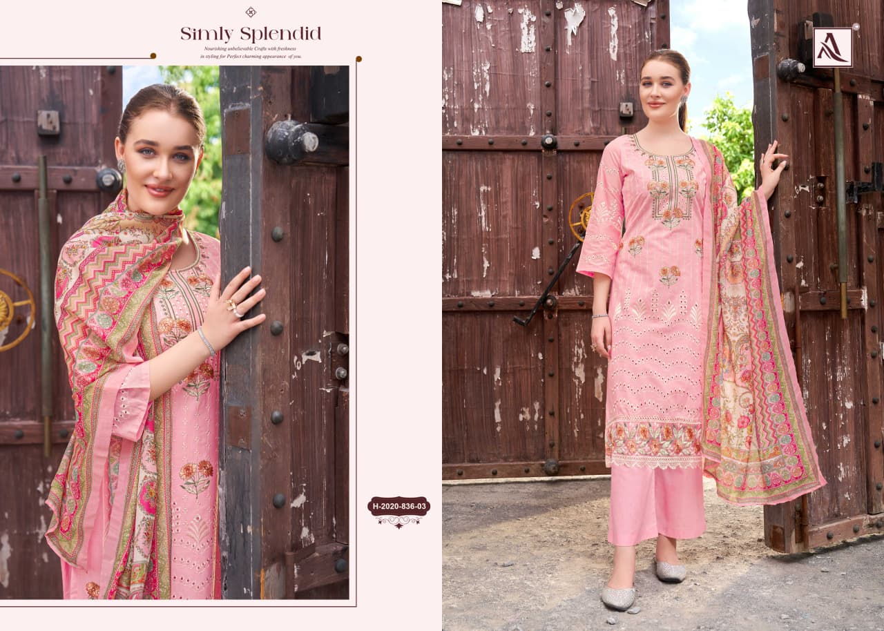 Begum Sahiba Alok Cambric Lawn Karachi Salwar Suits Wholesale Rate