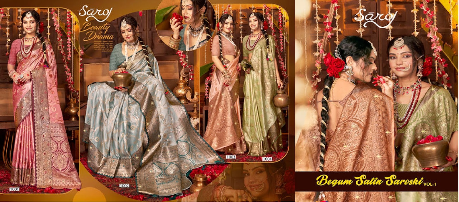 Begum Satin Saroski Saroj Sarees Wholesaler Gujarat