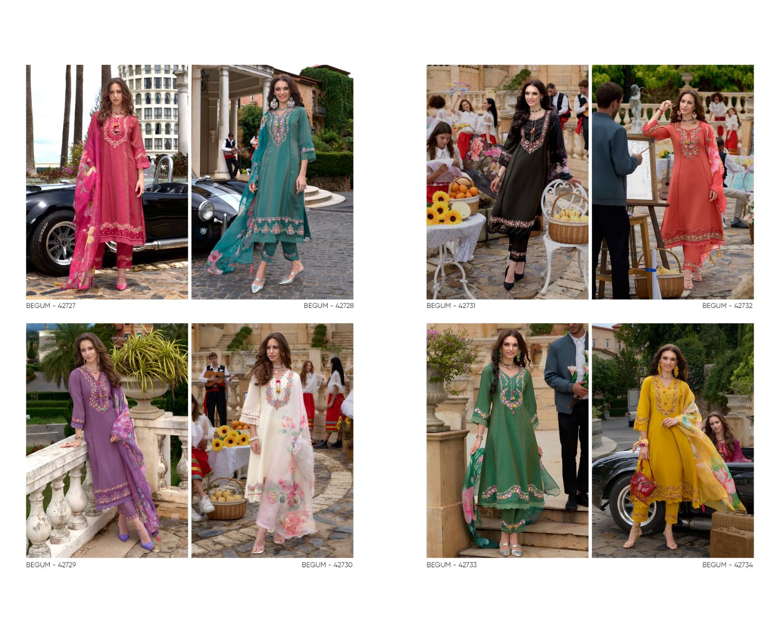Begum Vol 6 Kailee Fashion Viscose Simmer Readymade Pant Style Suits Exporter