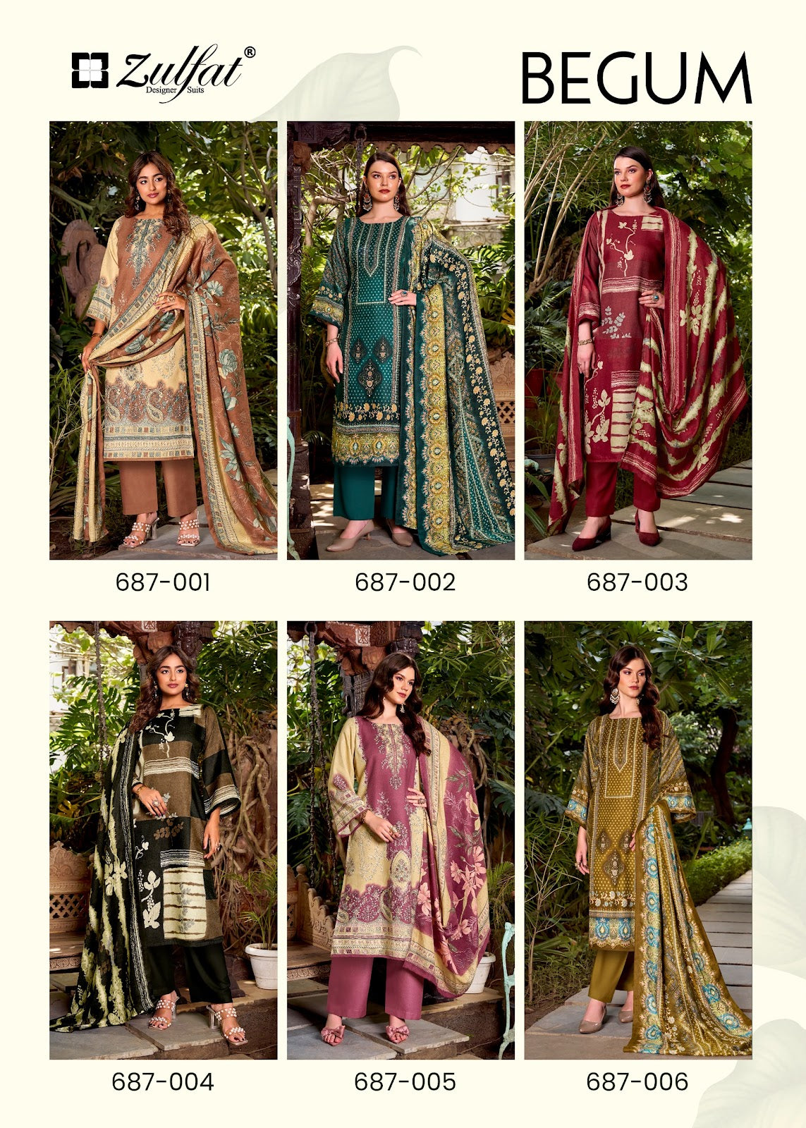Begum Zulfat Designer Woolen Karachi Pashmina Salwar Suits Supplier India