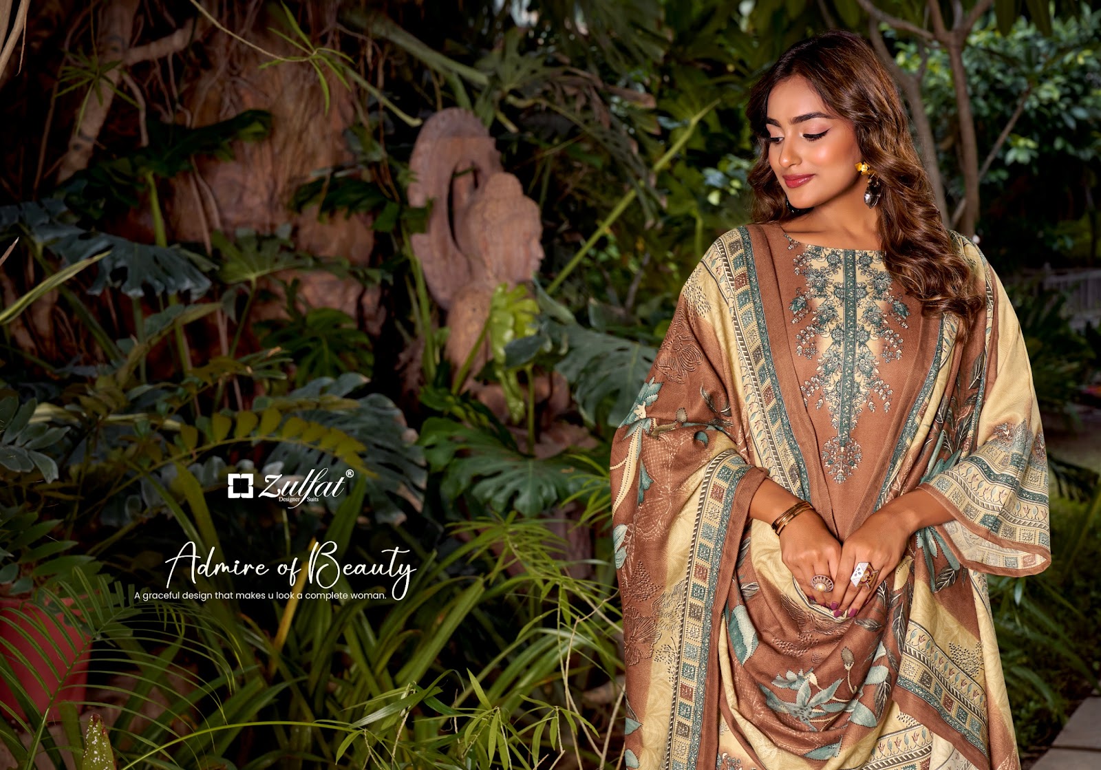 Begum Zulfat Designer Woolen Karachi Pashmina Salwar Suits Supplier India