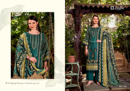 Begum Zulfat Designer Woolen Karachi Pashmina Salwar Suits Supplier India