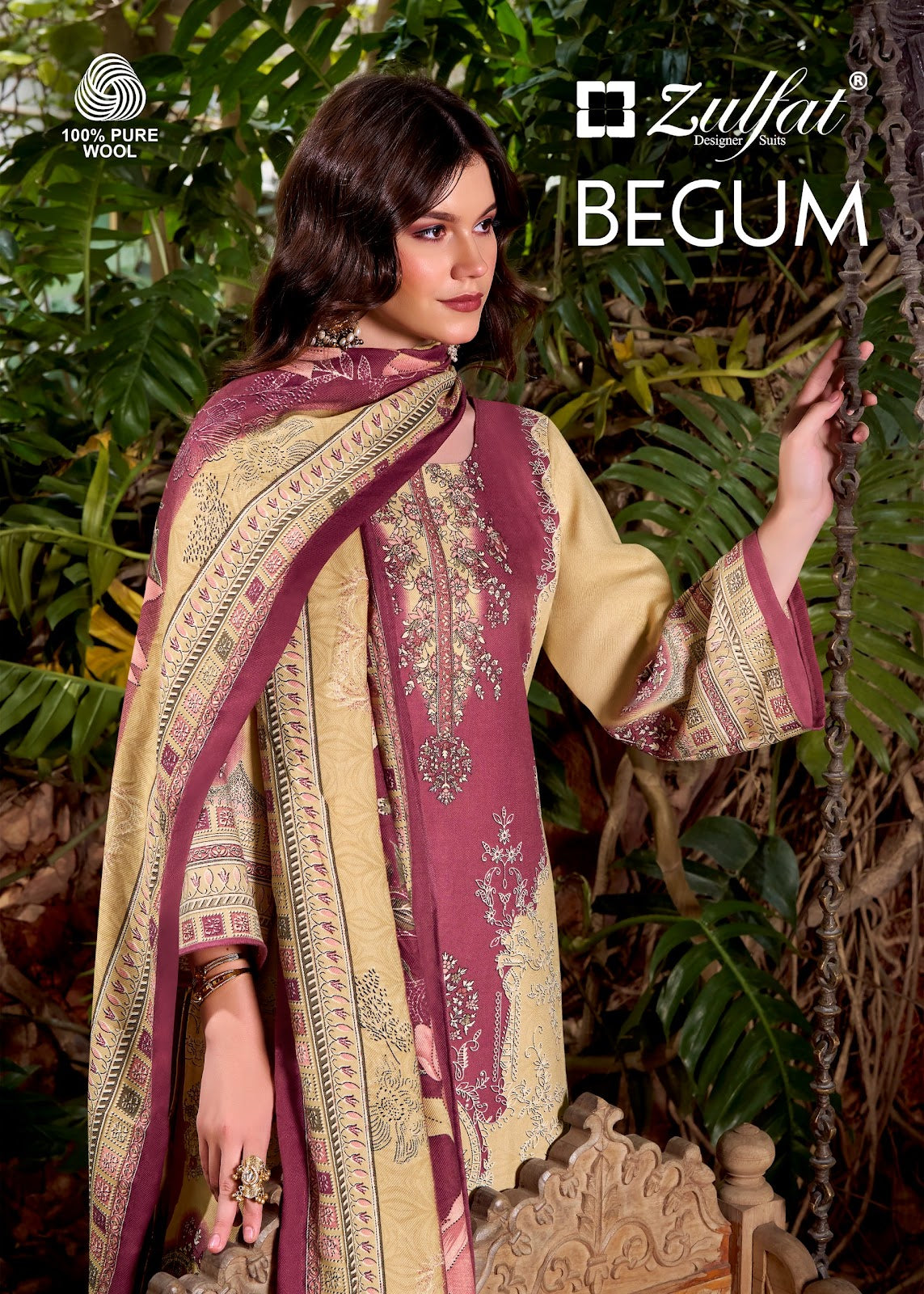 Begum Zulfat Designer Woolen Karachi Pashmina Salwar Suits Supplier India