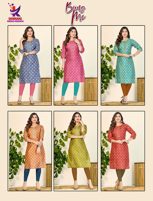 Being Me Mlm Kalash Lifestyle Knee Length Kurtis Manufacturer India