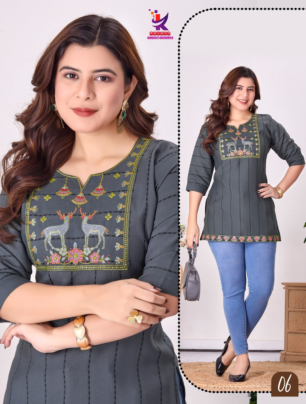 Being Stylish Mlm Kalash Lifestyle Rayon 17Kg Short Kurtis Exporter