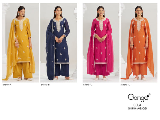 Bela S4540 Ganga Banarasi Plazzo Style Suits Wholesaler