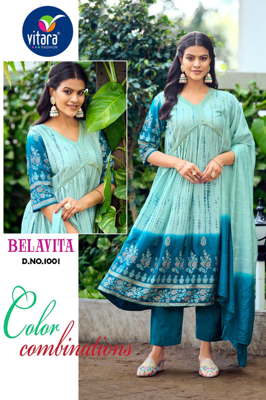 Belavita Vitara Crape Silk Readymade Anarkali Suits Wholesale Rate