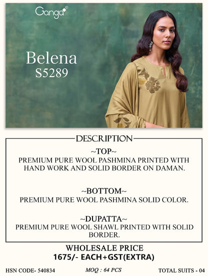 Belena S5289 Ganga Wool Pashmina Suits Manufacturer India