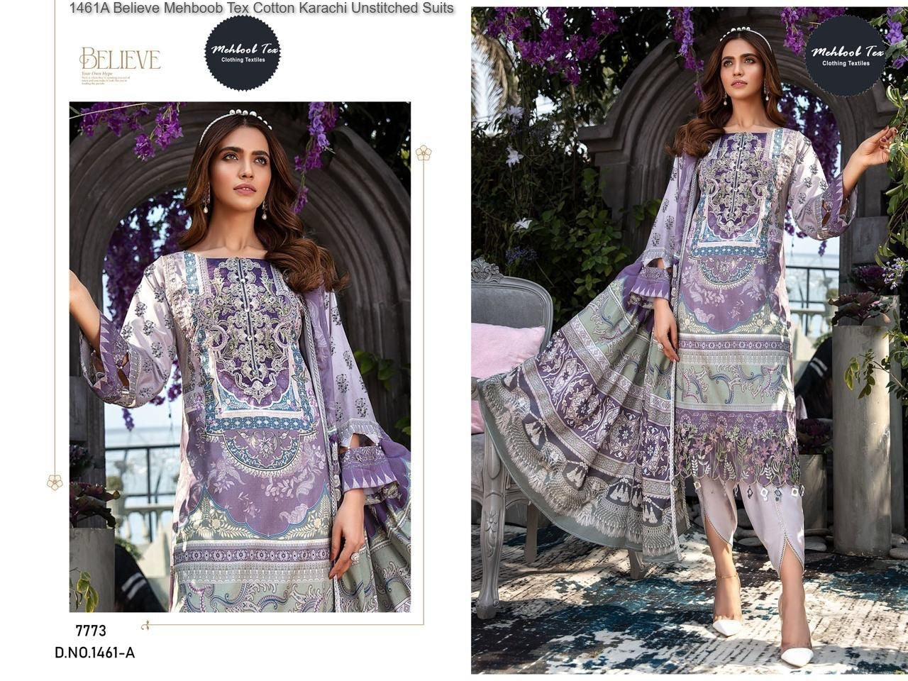 Believe 1461 Abc Mehboob Tex Cotton Karachi Salwar Suits Wholesale Price