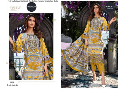 Believe 1461 Abc Mehboob Tex Cotton Karachi Salwar Suits Wholesale Price