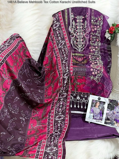 Believe 1461 Abc Mehboob Tex Cotton Karachi Salwar Suits Wholesale Price