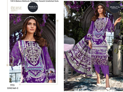 Believe 1461 Abc Mehboob Tex Cotton Karachi Salwar Suits Wholesale Price