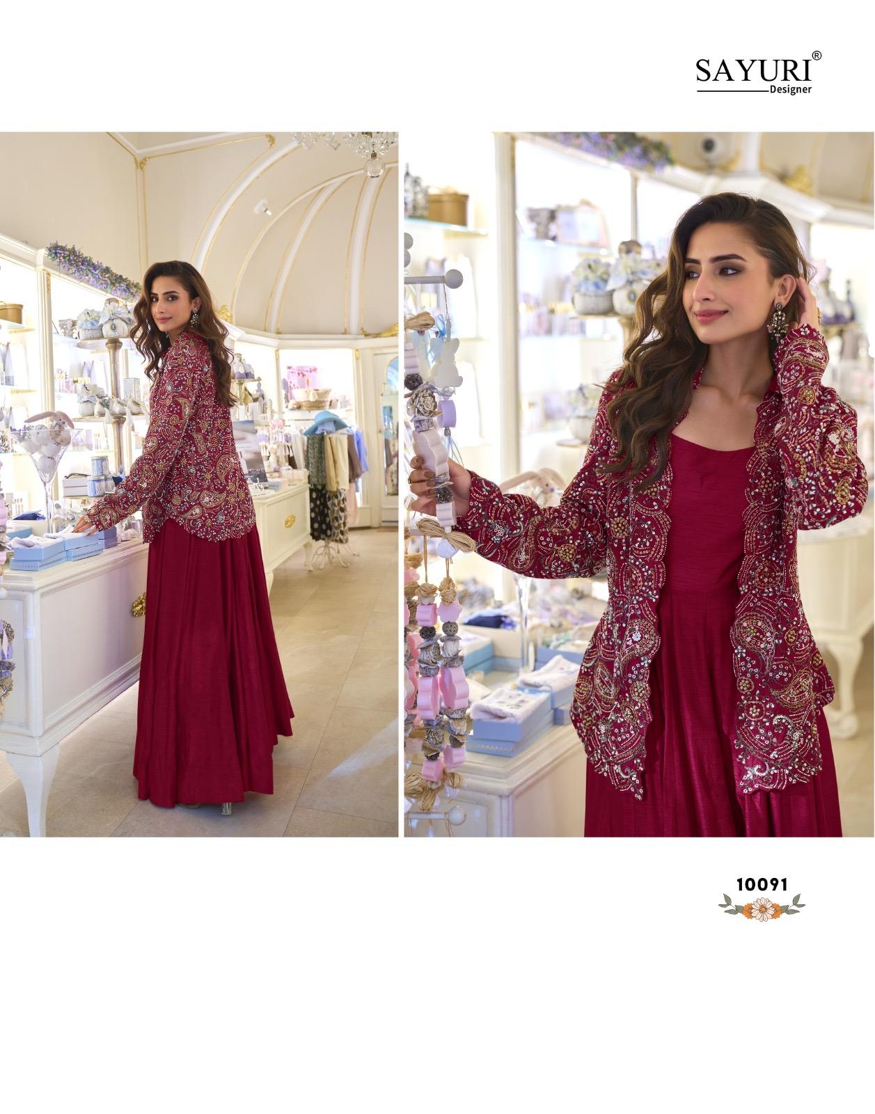 Belina With Jacket Sayuri Silk One Piece Gown Supplier Gujarat