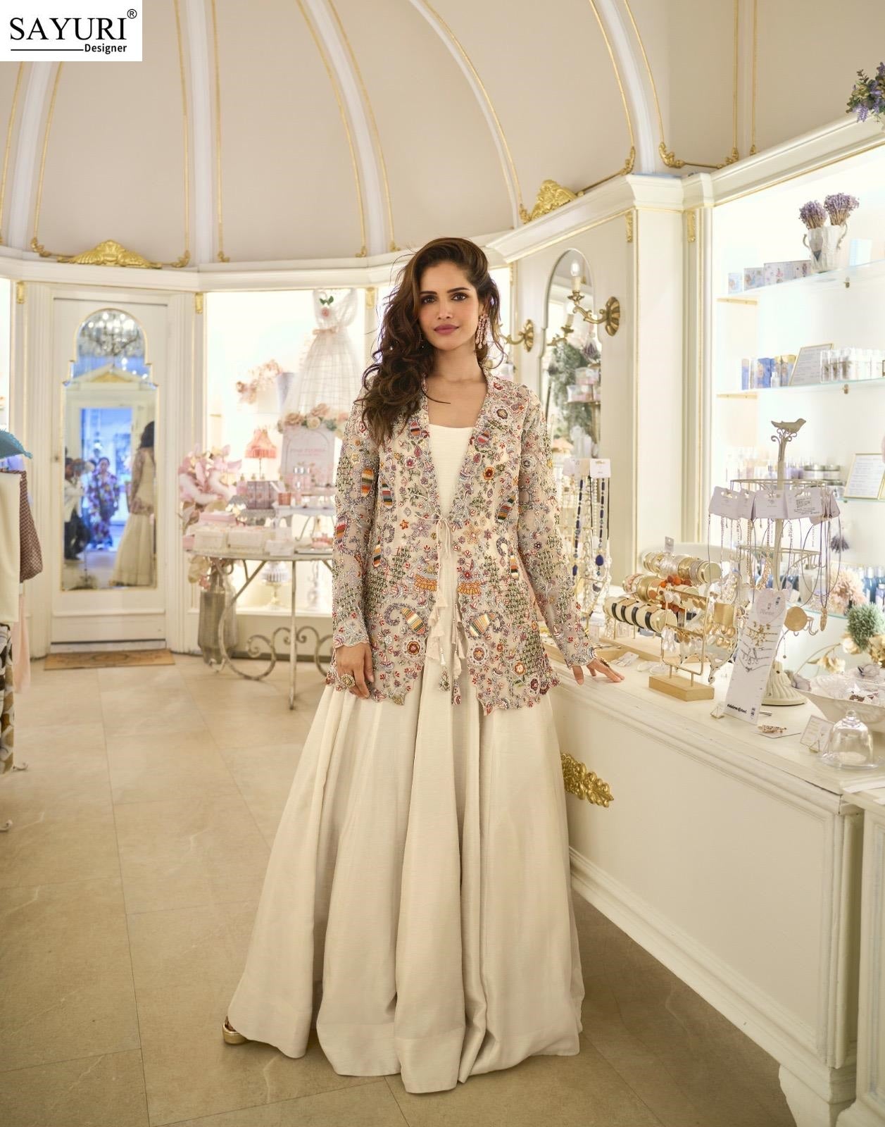 Belina With Jacket Sayuri Silk One Piece Gown Supplier Gujarat