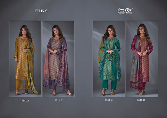Belinay Omtex Muslin Jacquard Pant Style Suits Exporter Gujarat