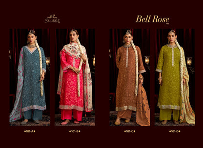 Bell Rose 101 Shiddat Viscose Organza Plazzo Style Suits Wholesale Price