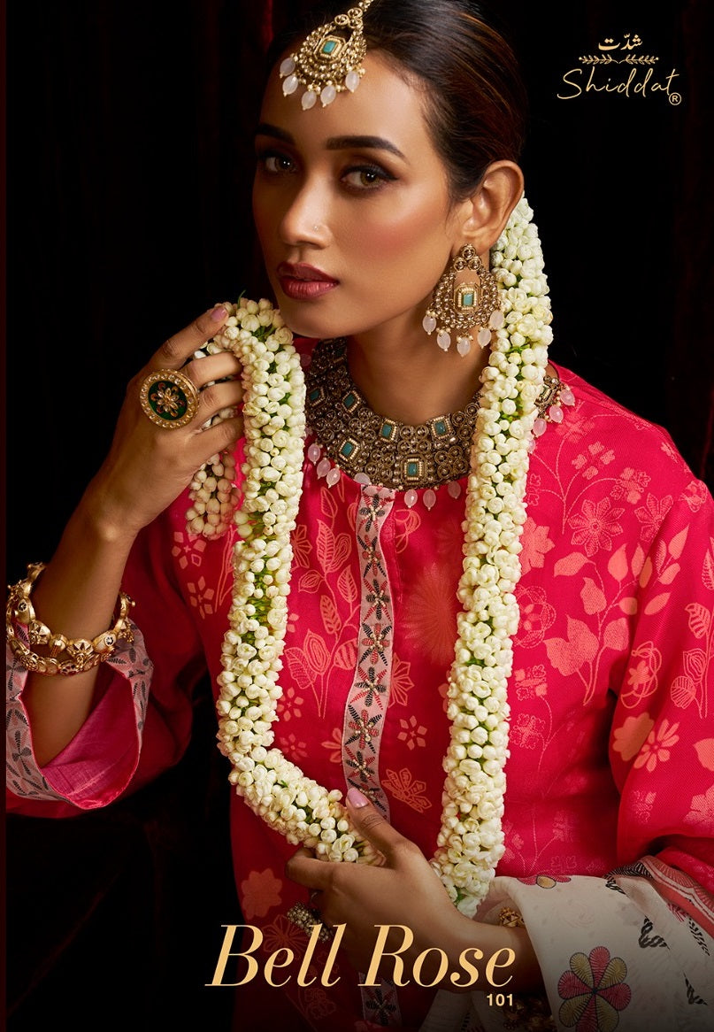 Bell Rose 101 Shiddat Viscose Organza Plazzo Style Suits Wholesale Price