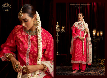Bell Rose 101 Shiddat Viscose Organza Plazzo Style Suits Wholesale Price