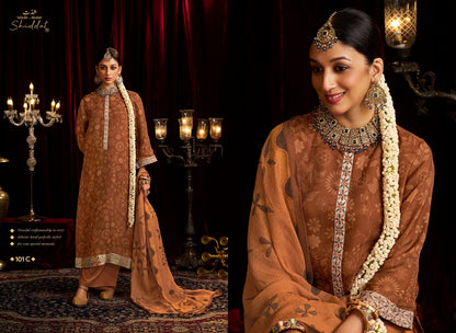 Bell Rose 101 Shiddat Viscose Organza Plazzo Style Suits Wholesale Price