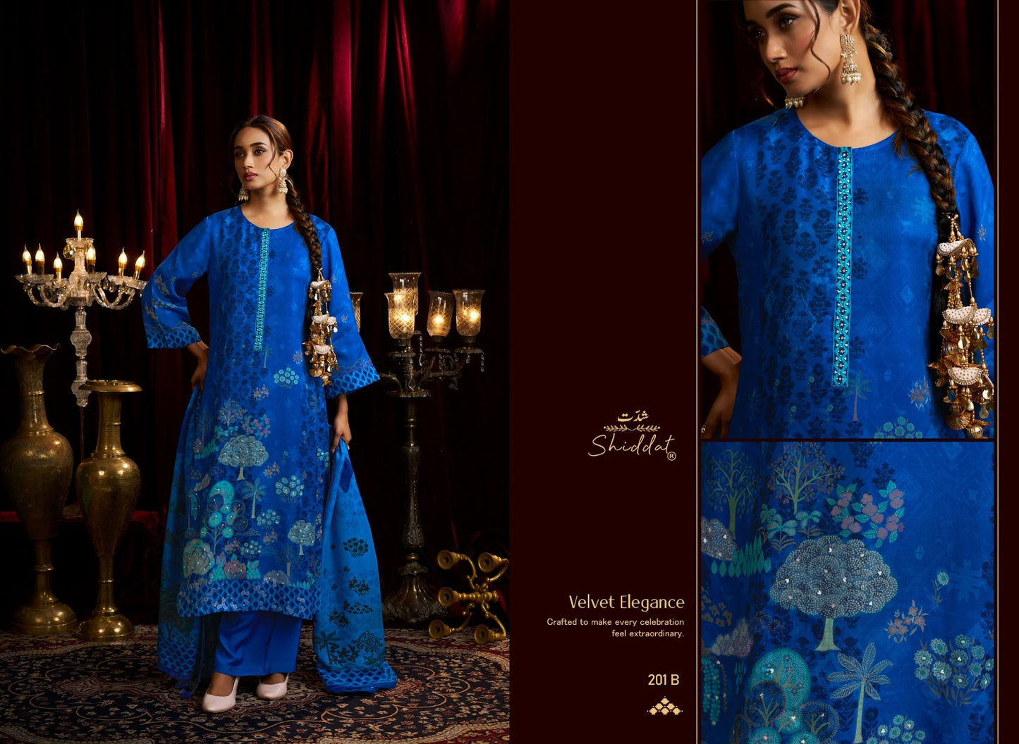 Bell Rose 201 Shiddat Viscose Organza Pant Style Suits Supplier India