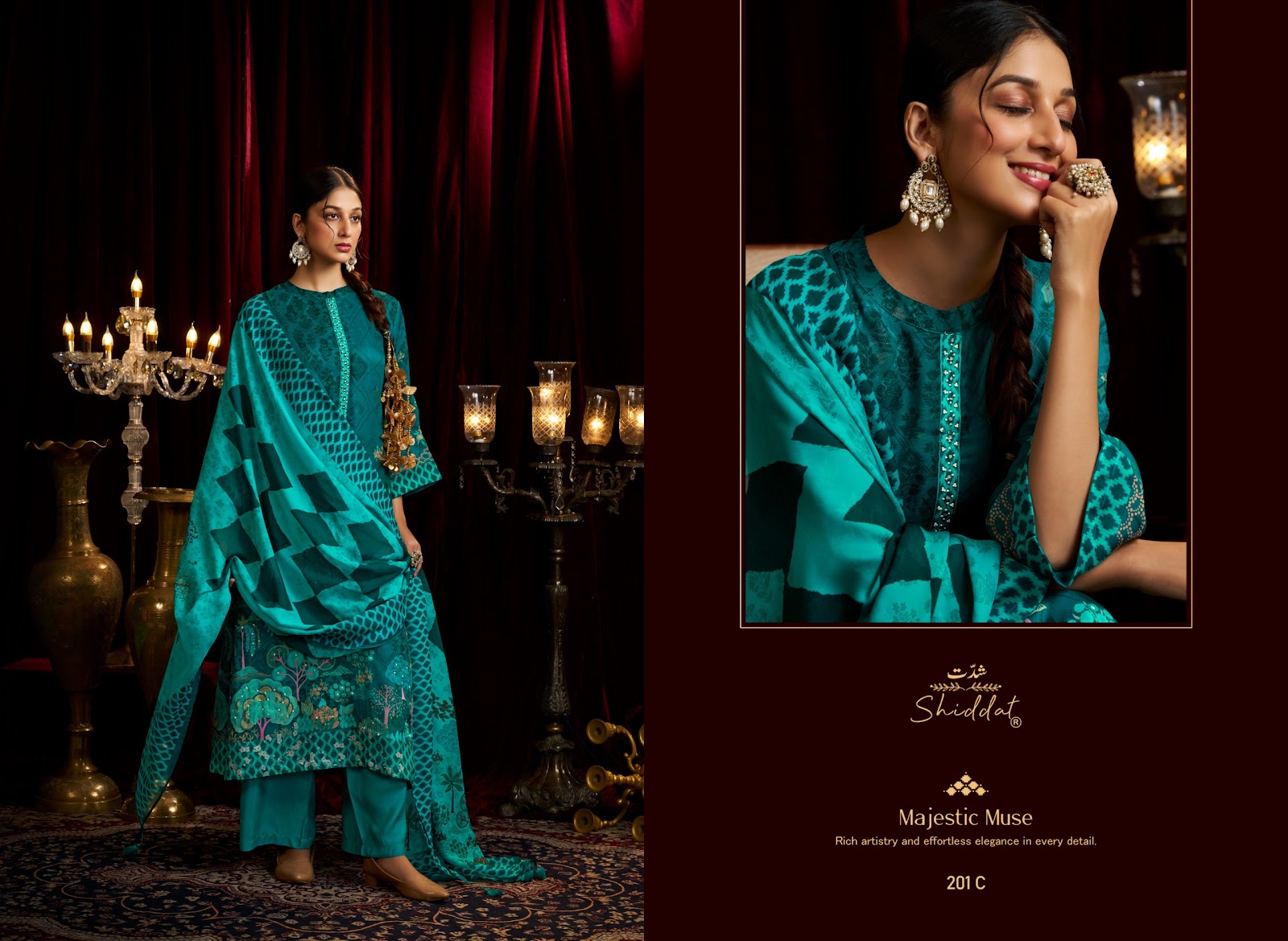 Bell Rose 201 Shiddat Viscose Organza Pant Style Suits Supplier India