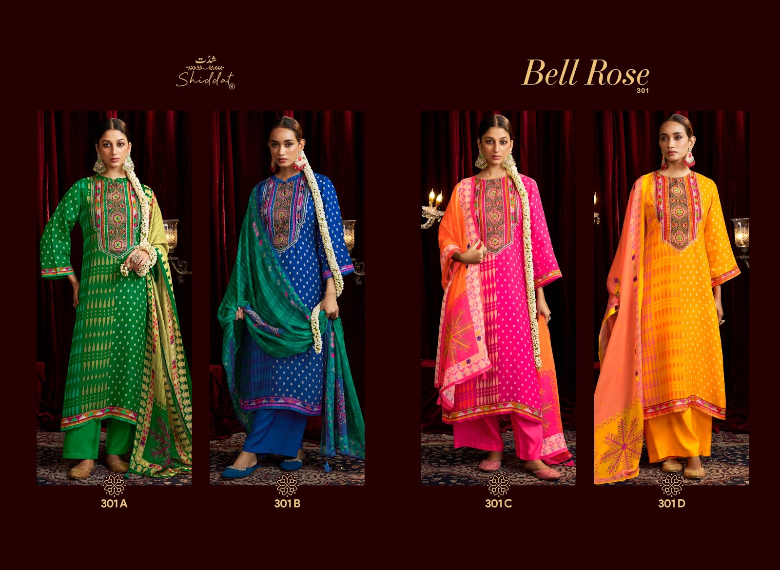 Bell Rose 301 Shiddat Viscose Organza Pant Style Suits Wholesaler Gujarat