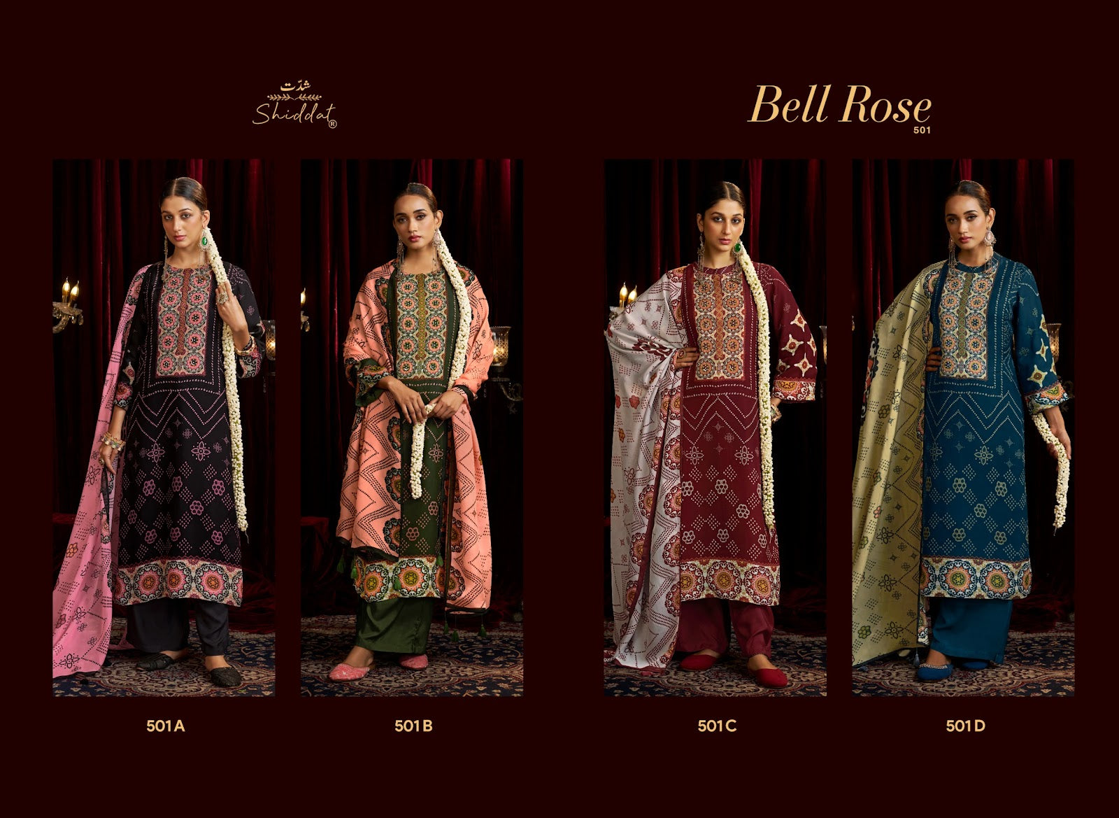 Bell Rose 501 Shiddat Viscose Organza Plazzo Style Suits Exporter India