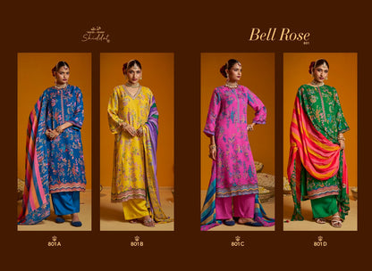 Bell Rose 801 Shiddat Viscose Organza Plazzo Style Suits Wholesale Rate