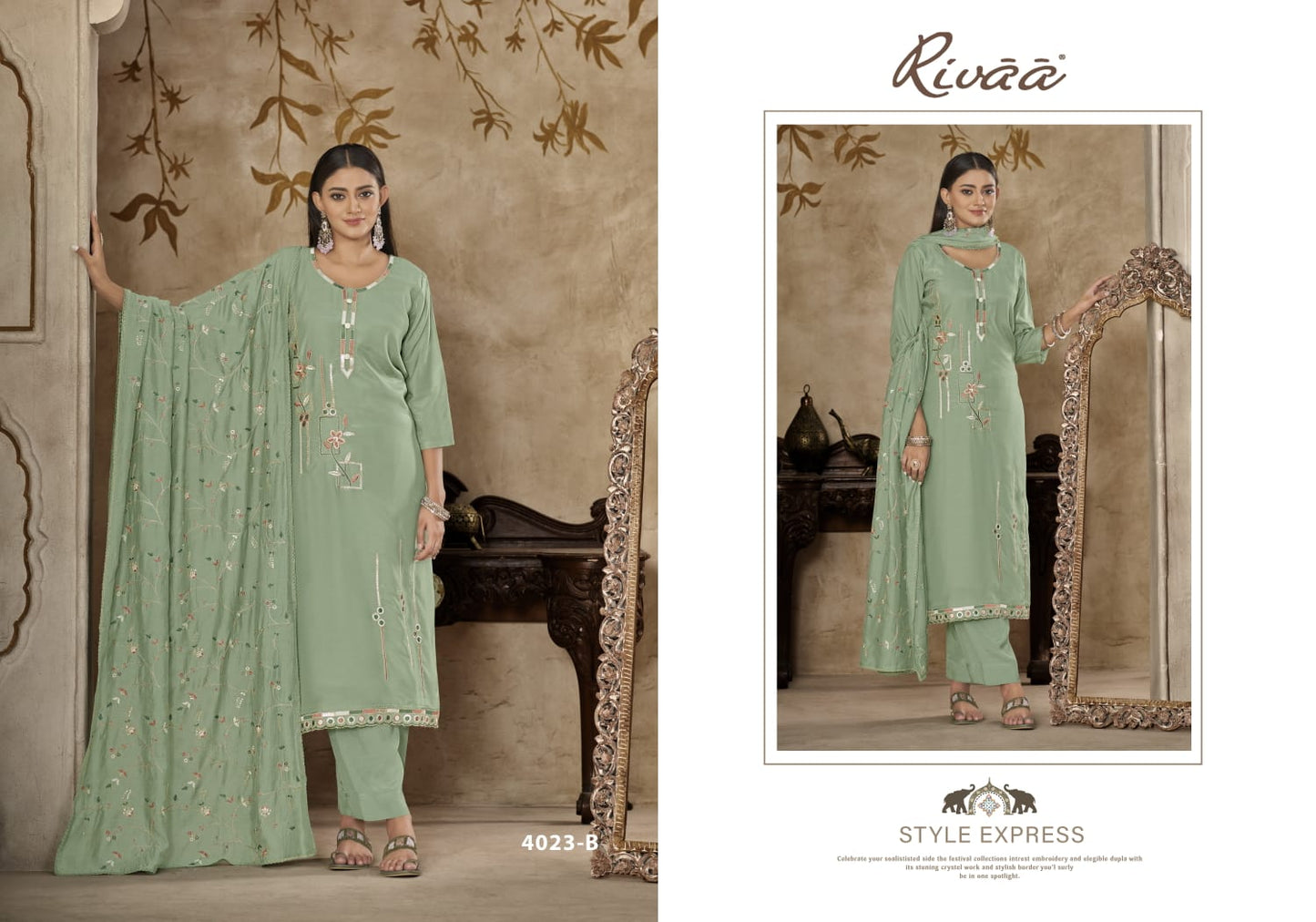 Bella 1 Rivaa Pure Bemberg Pant Style Suits Wholesaler India