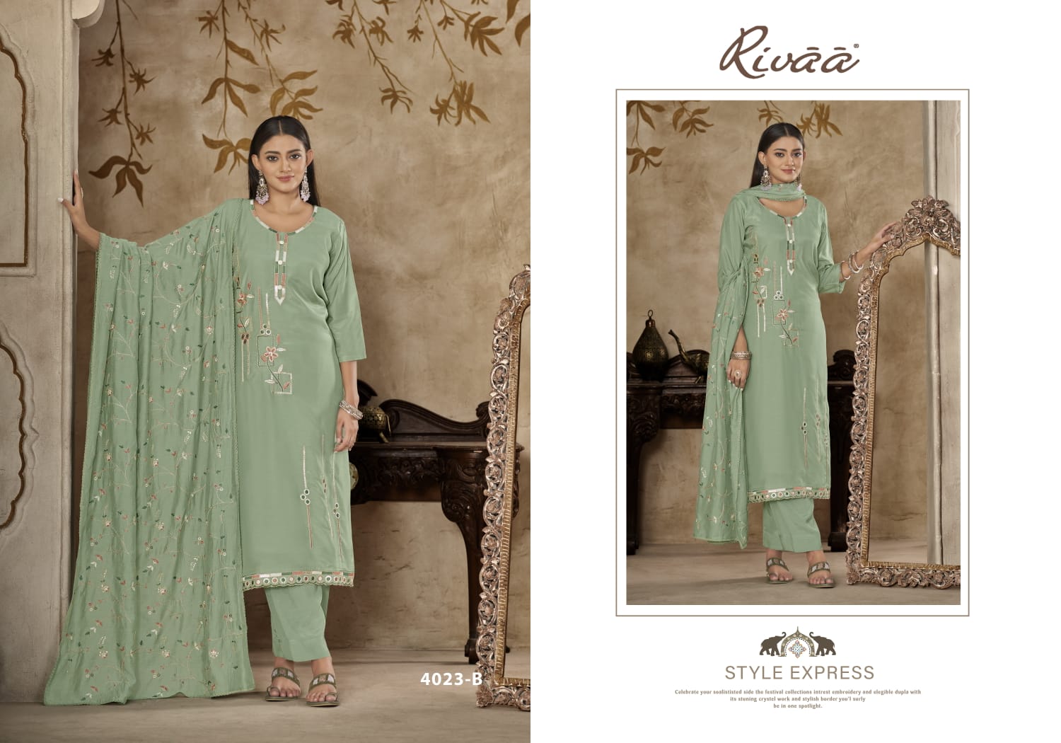 Bella 1 Rivaa Pure Bemberg Pant Style Suits Wholesaler India