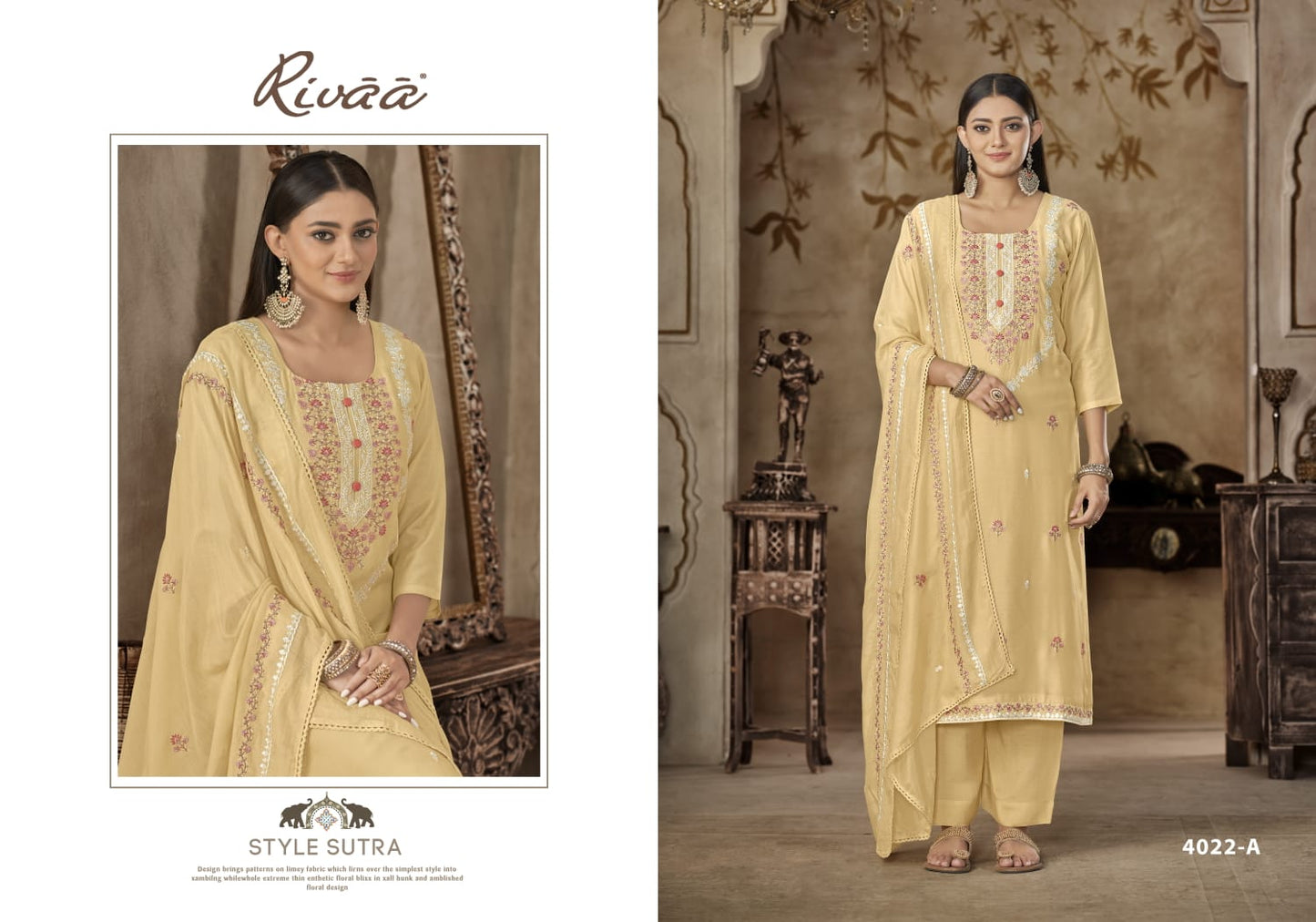 Bella 1 Rivaa Pure Bemberg Pant Style Suits Wholesaler India