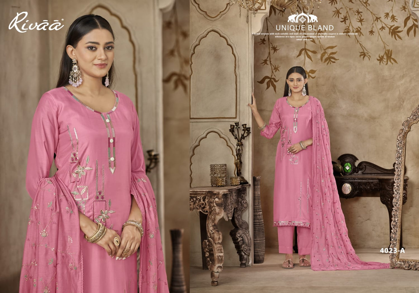 Bella 1 Rivaa Pure Bemberg Pant Style Suits Wholesaler India