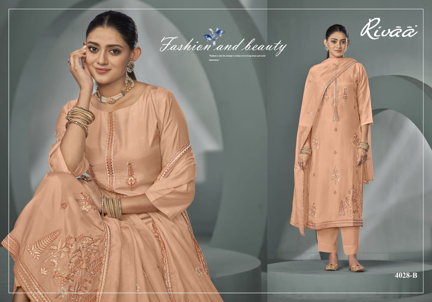 Bella 2 Rivaa Pure Bemberg Pant Style Suits Exporter Gujarat