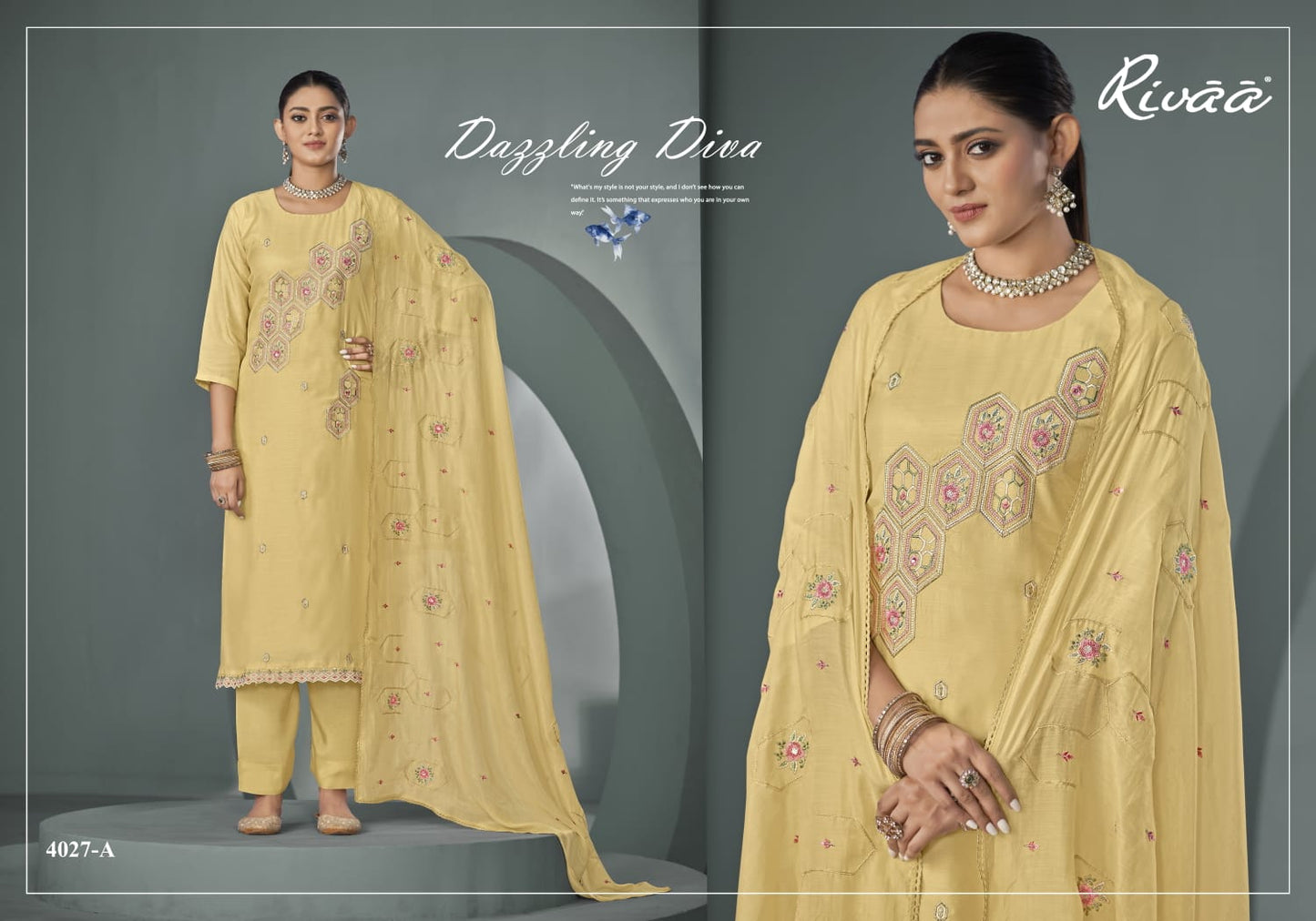 Bella 2 Rivaa Pure Bemberg Pant Style Suits Exporter Gujarat