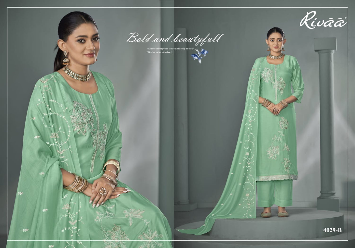 Bella 2 Rivaa Pure Bemberg Pant Style Suits Exporter Gujarat